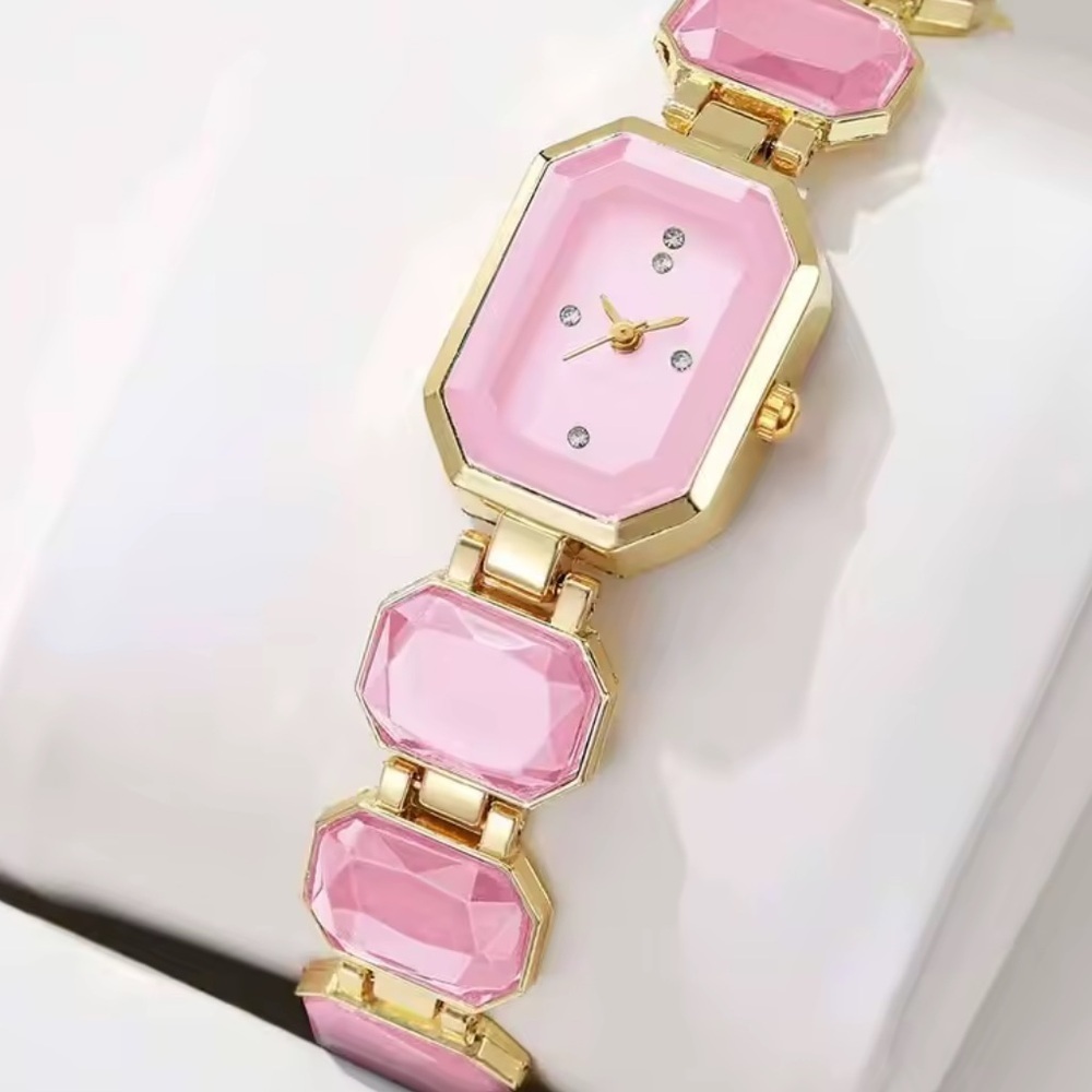 Rose Elegance Gem Timepiece Bracelet Watch - Picture 4 of 6